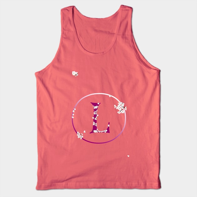 Monogram fairy flowers, letter L Tank Top by Slownessi